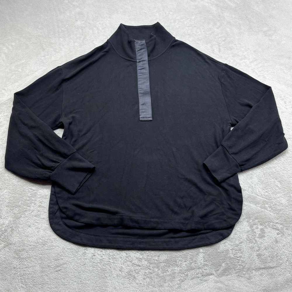 Varley Roeder Half Zip Midlayer Women S Black Restore Jersey Satin Trim Pullover